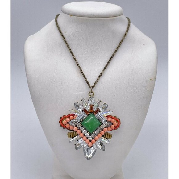 Signed Leslie Danzis Mixed Bead Crystal Statement - Picture 1 of 4